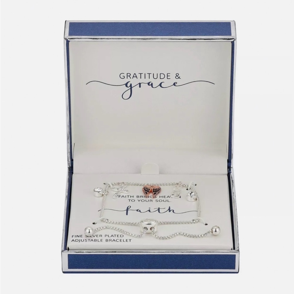 Silver Bracelet by Gratitude and Grace - Faith Charms